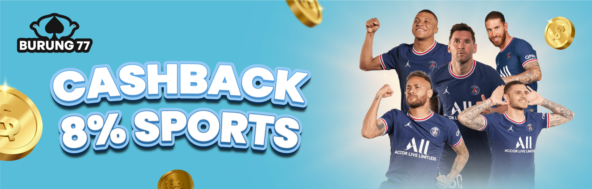 CASHBACK 8% SPORTS